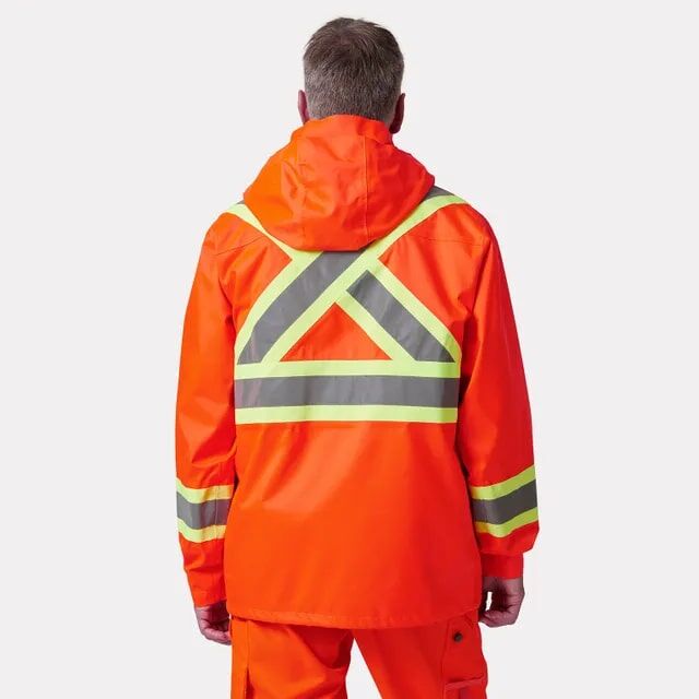 Helly Hansen Men's Alta Hi Vis Waterproof Shell Jacket CSA in Orange