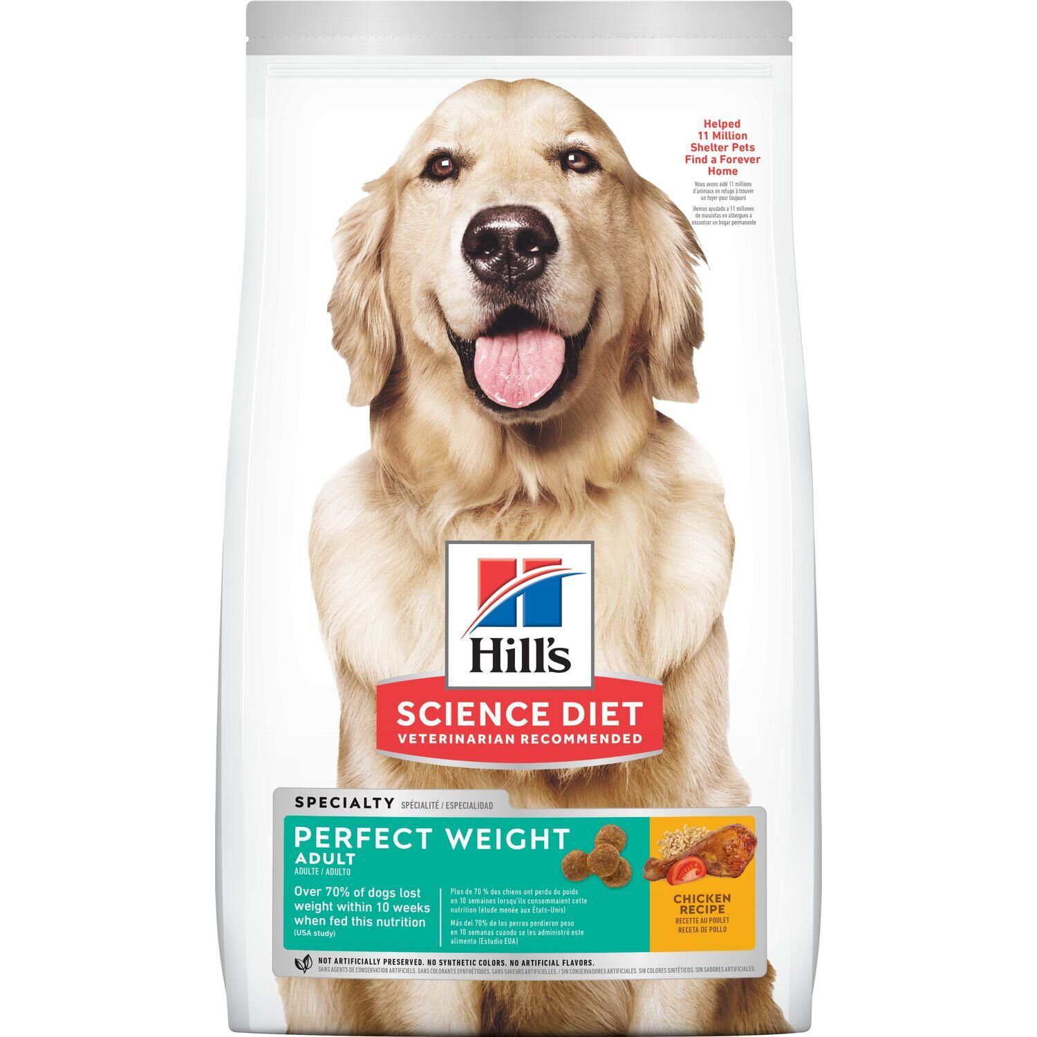 Hill's Science Diet Adult Perfect Weight Chicken & Brown Rice Recipe Dog Food, 25-Lb