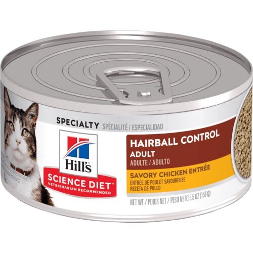 5.5oz Hairball Control Chicken Adult Wet Cat Food