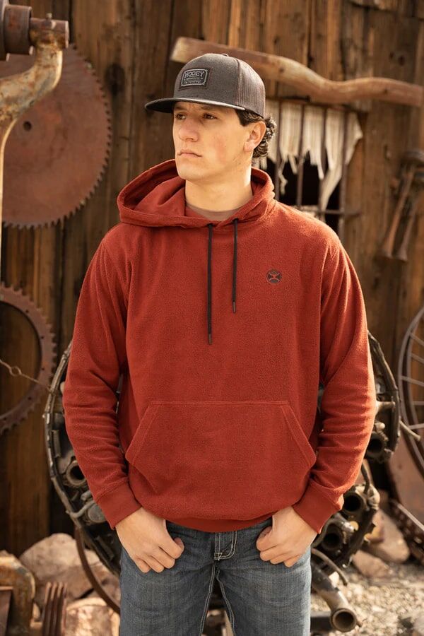 Hooey Men's Shadow Logo On Back Hoody in Red