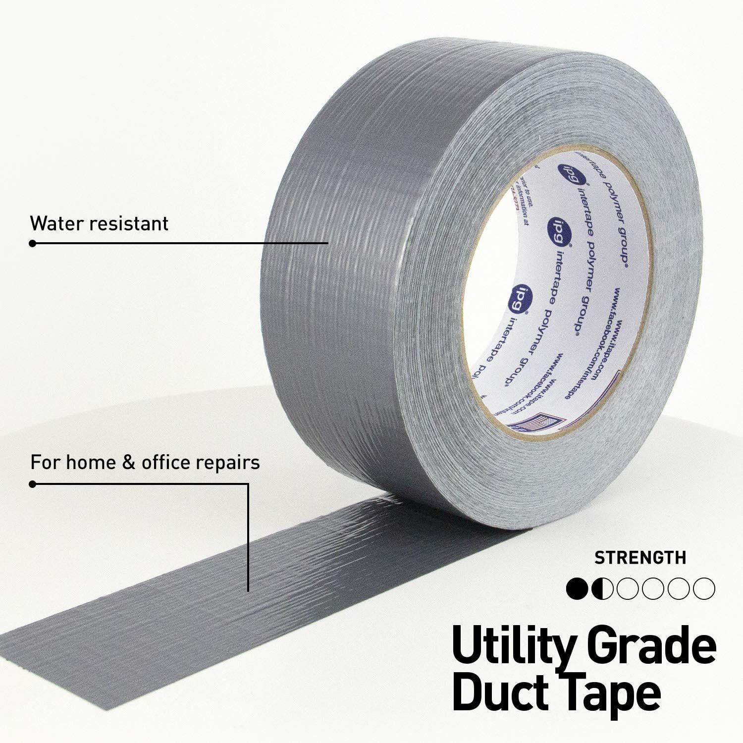 IPG Utility Duct Tape, 1.88-In x 55-Yd, 3-Pk