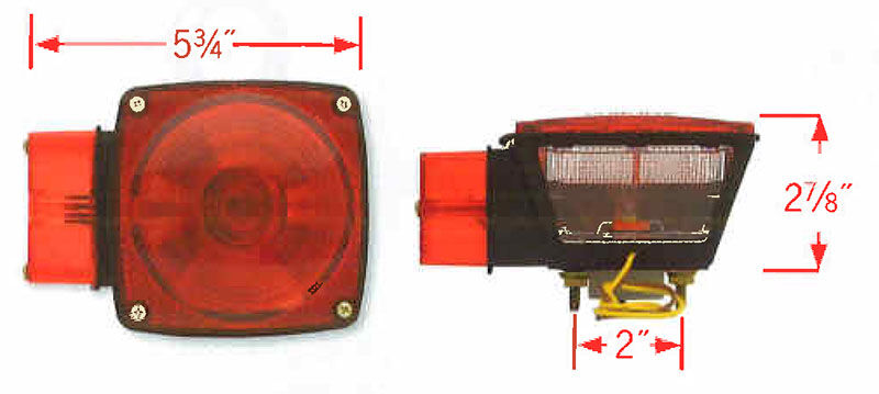 Uriah Red Submersible Trailer Light For Over 80-In Wide Trailers