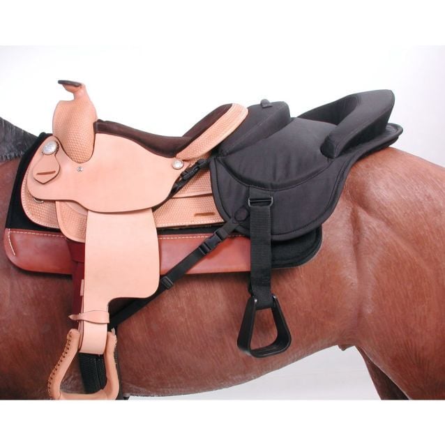 Tough1 Black Ride-Behind Tandem Saddle for Western Saddle