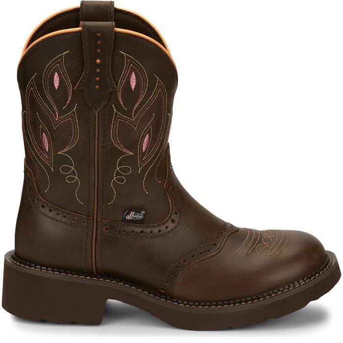 Justin Women's Gemma 8-in Western Boot in Dark Brown