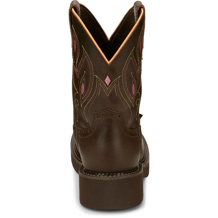Justin Women's Gemma 8-in Western Boot in Dark Brown