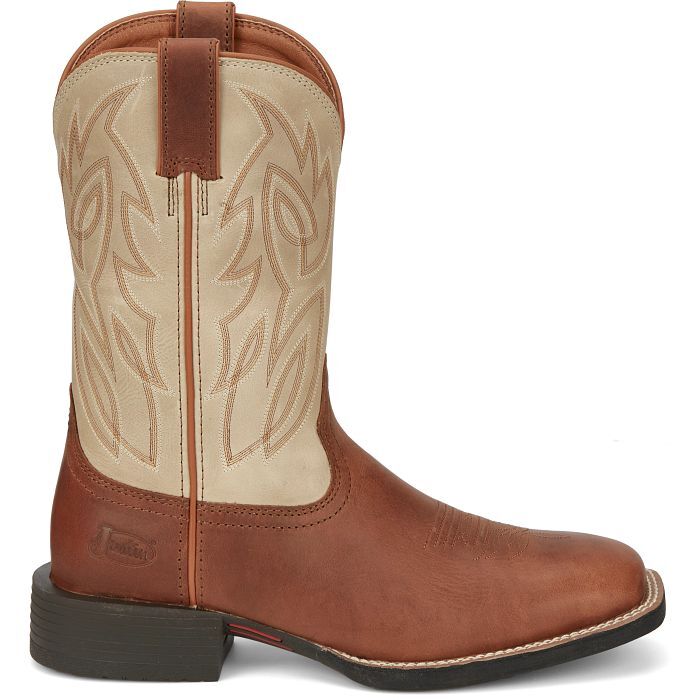 Justin Men's Canter 11-In Western Boots in Dusky Brown