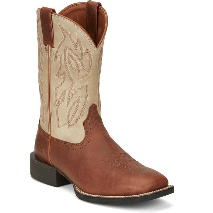 Justin Men's Canter 11-In Western Boots in Dusky Brown