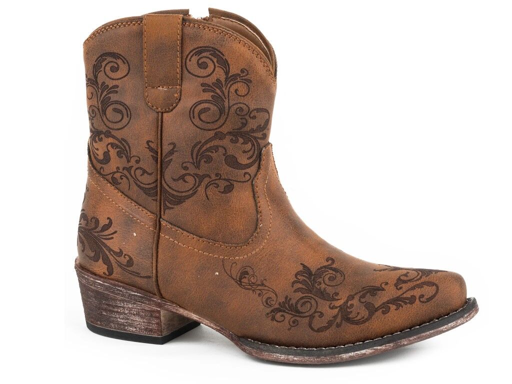 Roper Women's Fashion Shorty Laser Western Design Boot