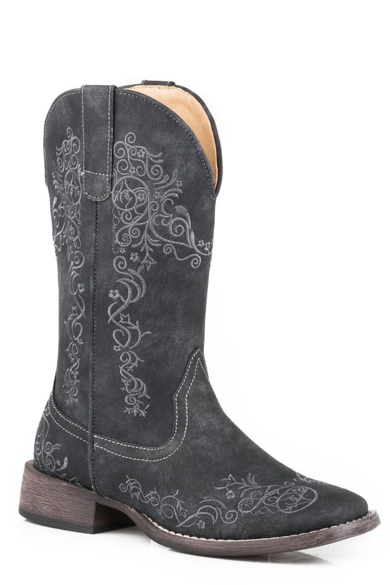 Roper Women's Riley Scroll Western Boot in Black