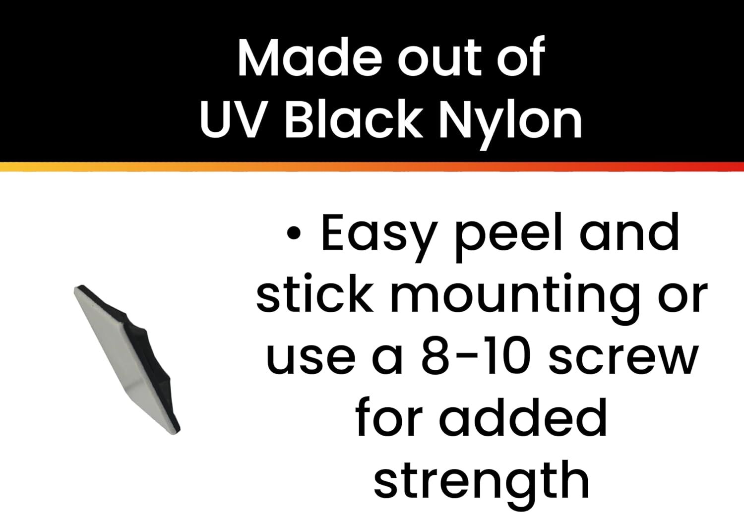 Pro Tie Black Adhesive or Screw Mounts, 10-PK