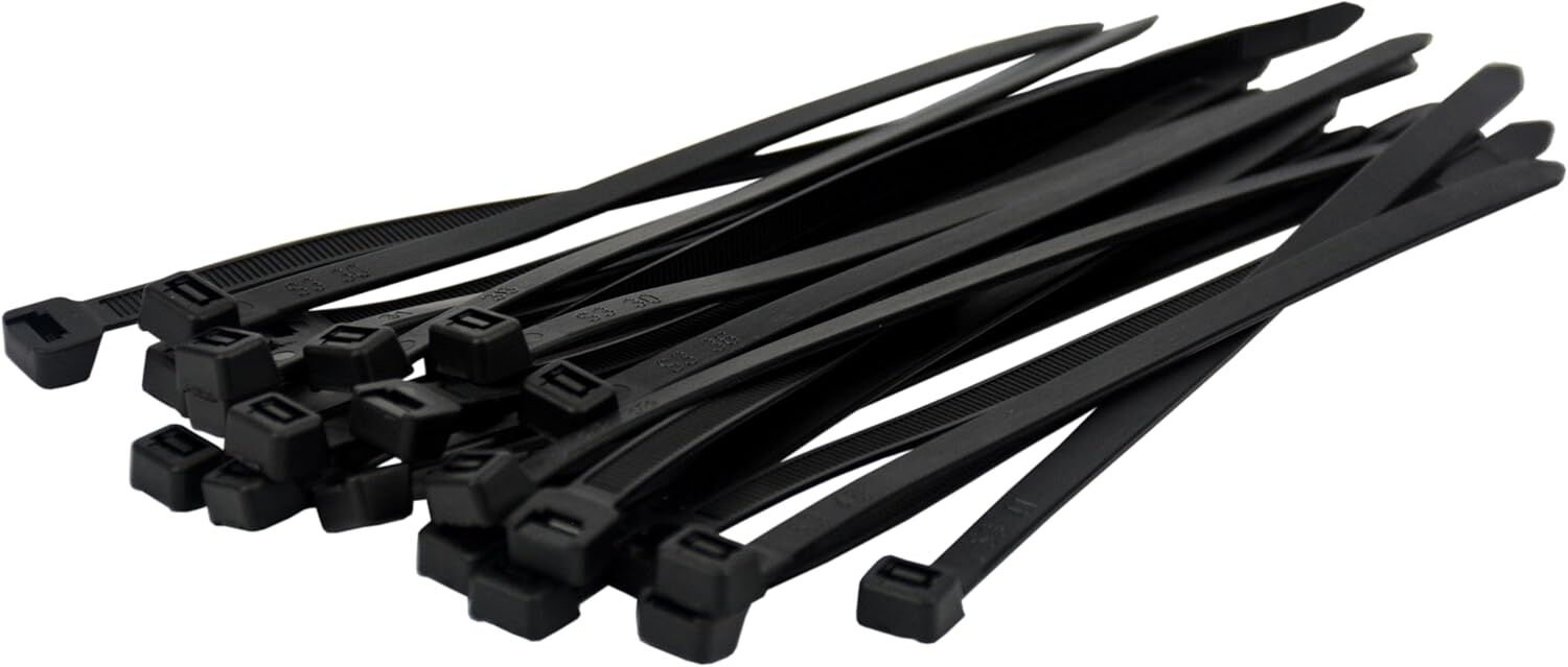 Pro Tie Black Heavy Duty 120-Lb Tensile Strength 7.9-In Cable Ties, 25-Pk