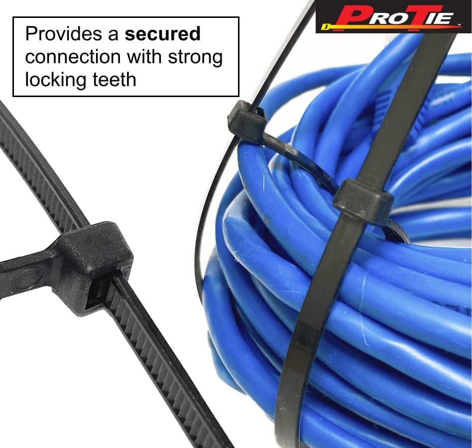 Pro Tie Black Standard Duty 50-Lb Tensile Strength 8-In Cable Ties, 25-Pk