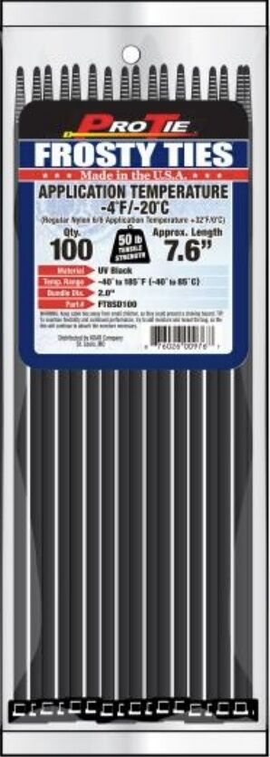 Pro Tie Frosty Ties Cable Ties, 8-In, 100-Pk