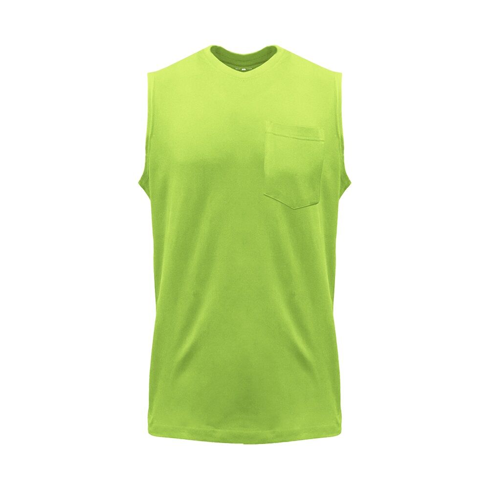 Key Men's Blended Sleeveless T-Shirt in Neon Green