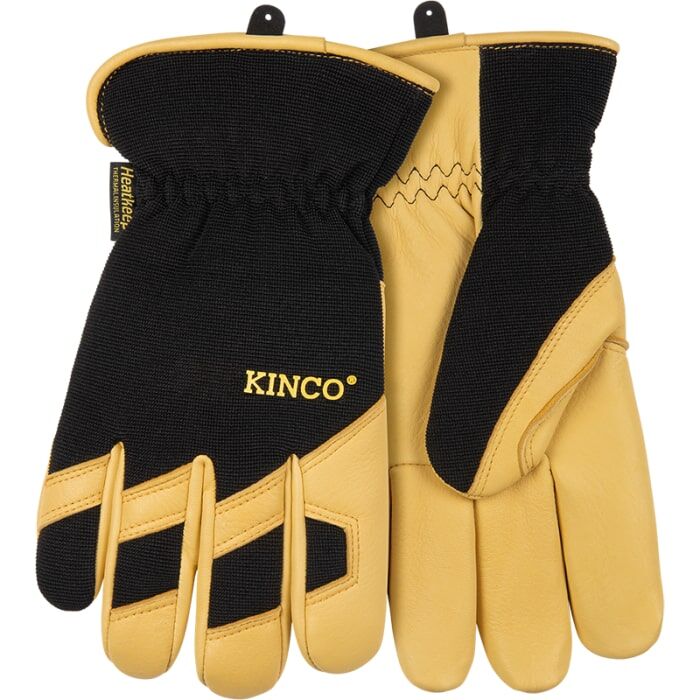 Kinco Men's KincoPro Lined Premium Grain Deerskin And Synthetic Hybrid Glove in Golden
