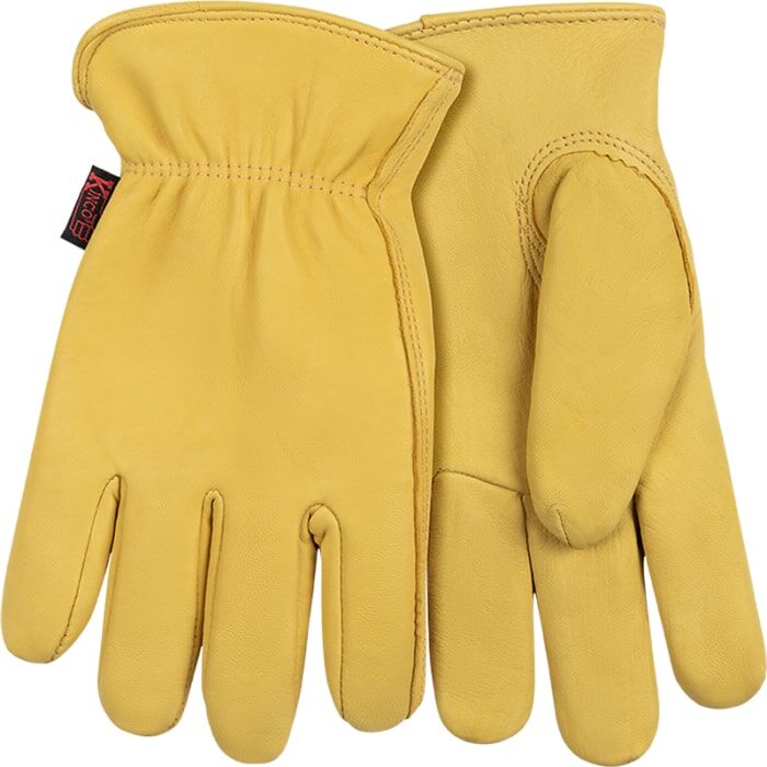 Kinco Men's Lined Grain Deerskin Driver Gloves in Golden