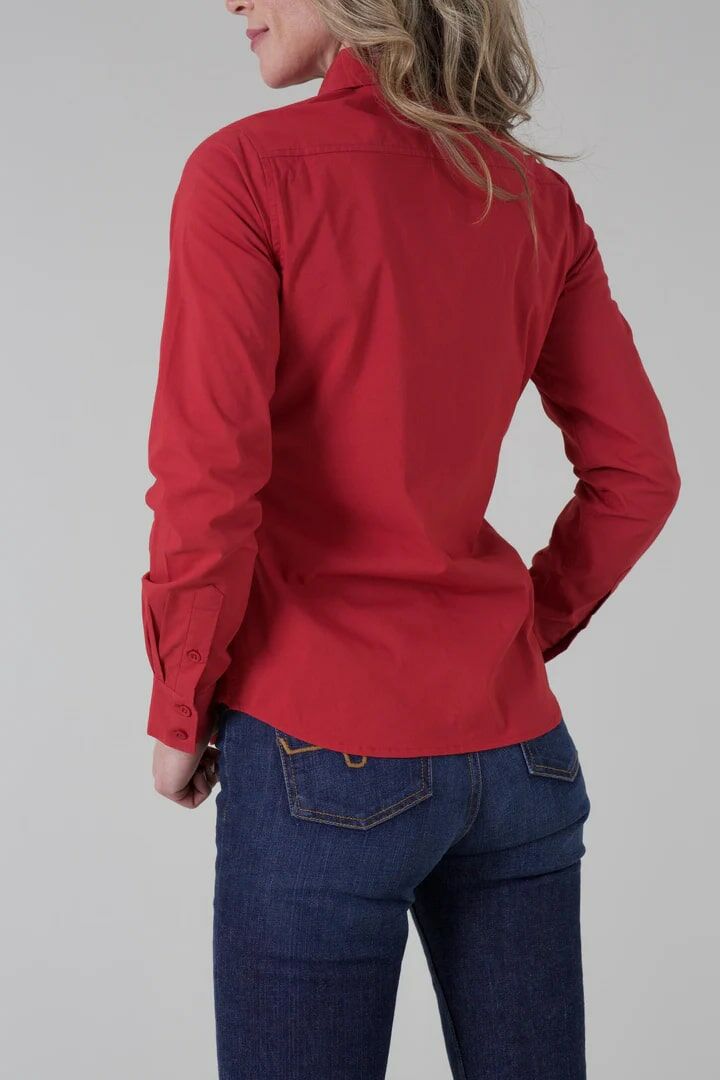 Kimes Ranch Women's Long Sleeve KR Team Shirt Top in Red