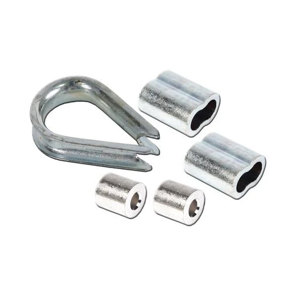 Koch Industries Wire Rope Sleeves, Stops, & Thimble Set, 3/32-In