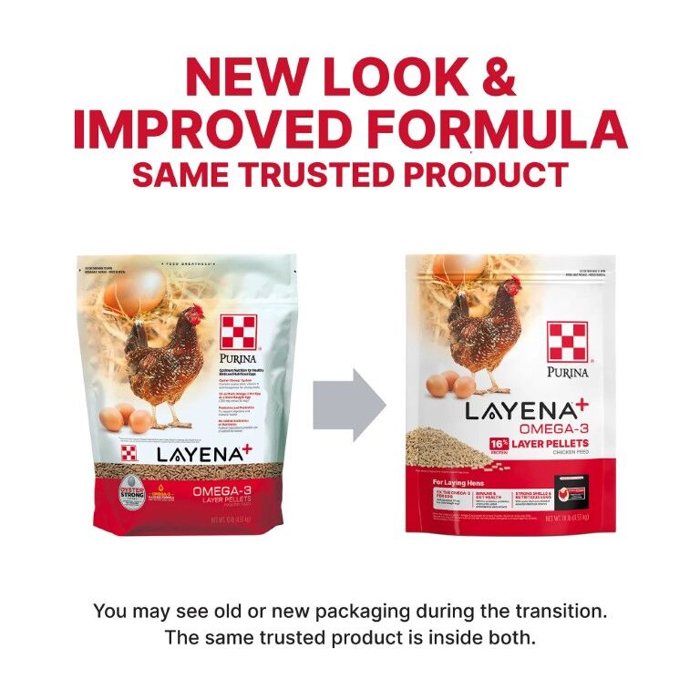 Purina Layena + Omega-3 16% Layer Hen Feed, 40-Lb