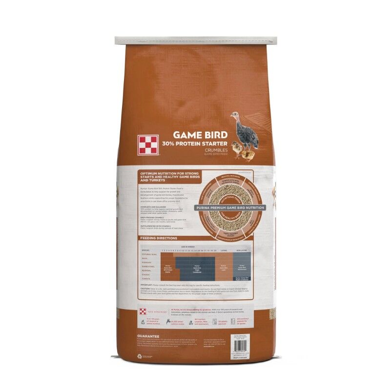 Purina Game Bird 30% Protein Starter Crumbles, 50-Lb