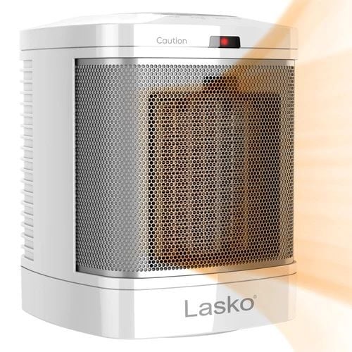Lasko Ceramic White Bathroom Space Heater with ALCI Safety Plug, 1500-Watts