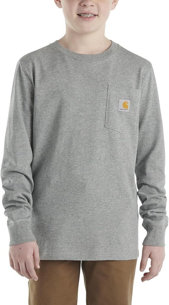 Carhartt Boy's Long Sleeve Crewneck Pocket T-Shirt