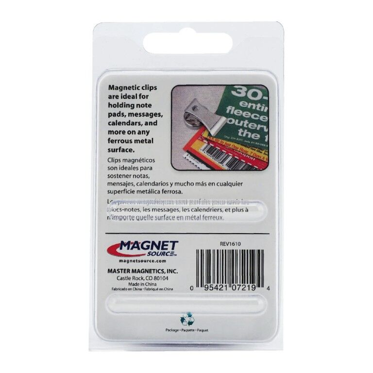 Master Magnetics Handy Clips Magnetic Metal Clips, 2-Pk