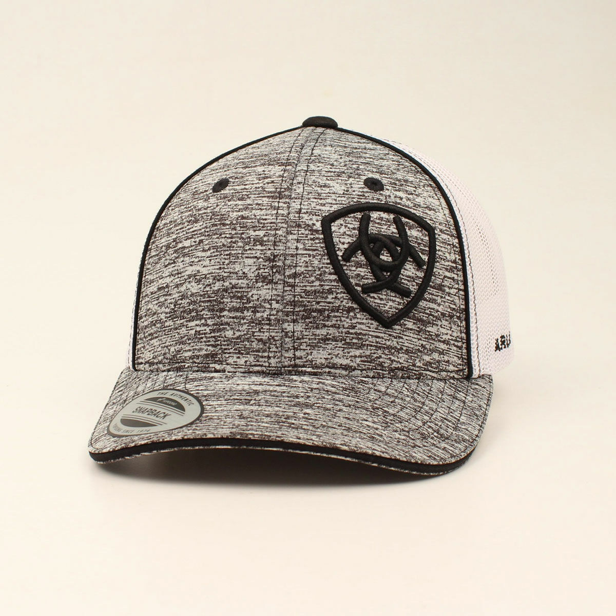 Boy's Ariat Cap with Offset Black Logo in Gray