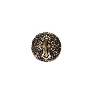 M & F Western Gold Cross Round Concho Scarf Slide