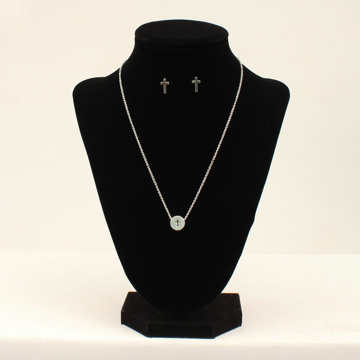 3 Piece Set Cross Necklace & Earrings