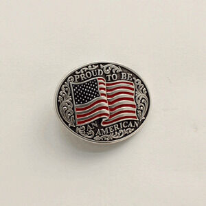 M & F Western Kids' Proud To Be An American Belt Buckle in Silver