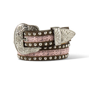 M & F Western Girl's Ariat Flora Lace Belt in Pink