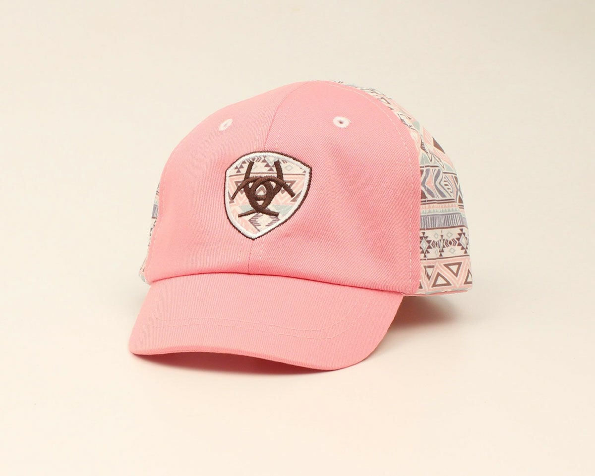 Girl's Infant Ariat Cap with Aztec Logo in Pink
