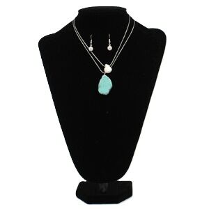 M & F Western Silver Strike Turquoise Stone Jewelry Set