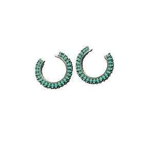M & F Western Silver Strike Spike Turquoise Earrings