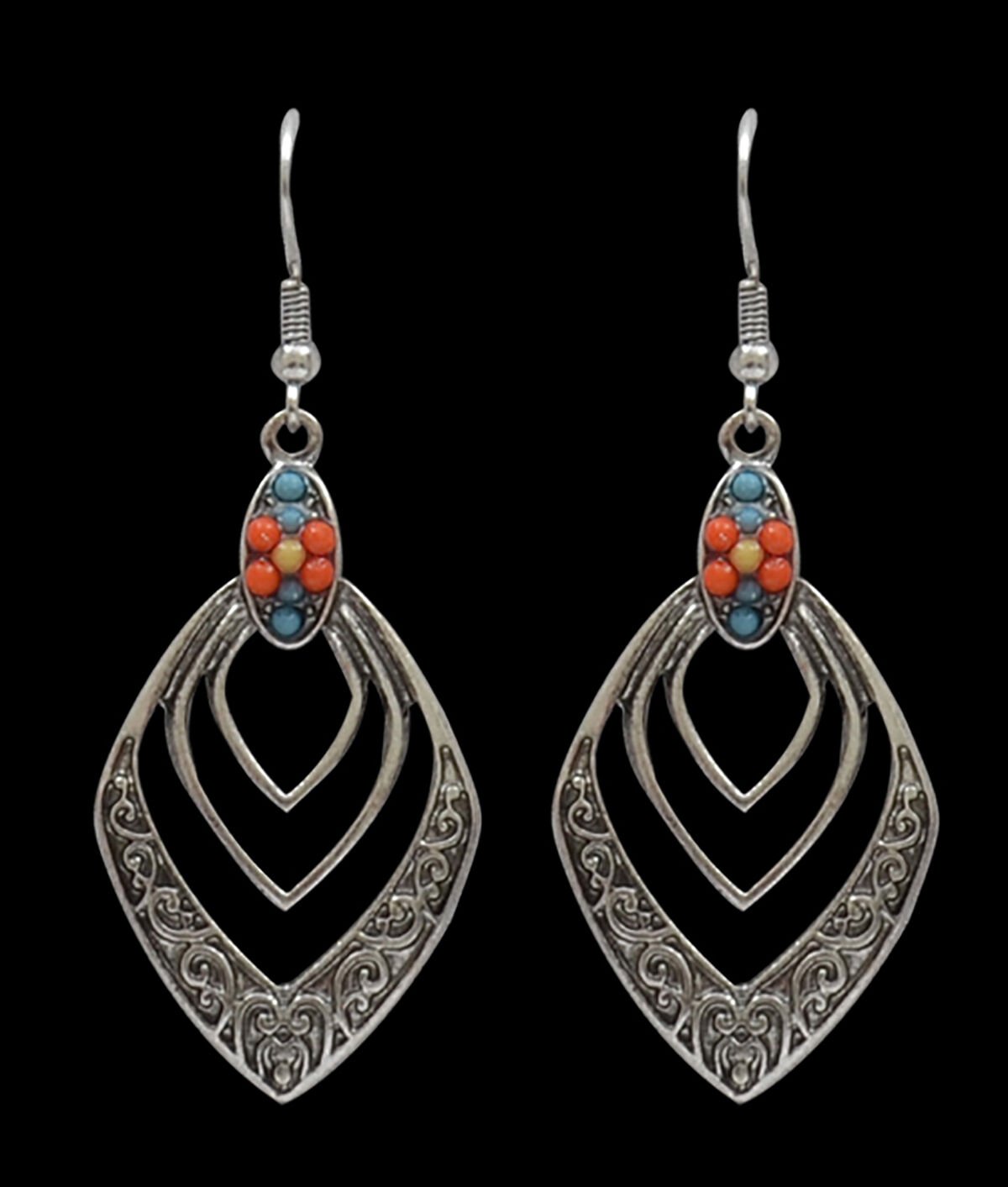Dangling Diamond Shaped Earrings