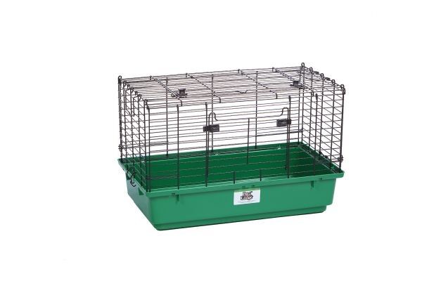 24.5" Green Plastic Bottom Rabbit Cage