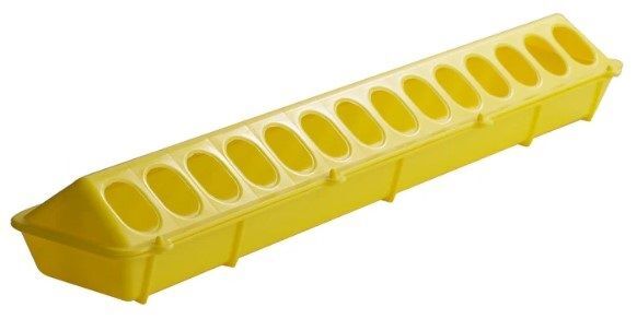 Little Giant Yellow Plastic Flip-Top Poultry Ground Feeder, 20-In
