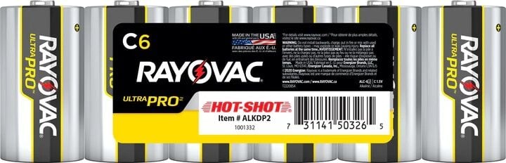 Six-Pack of High Amp. Alkaline Batteries - Size C