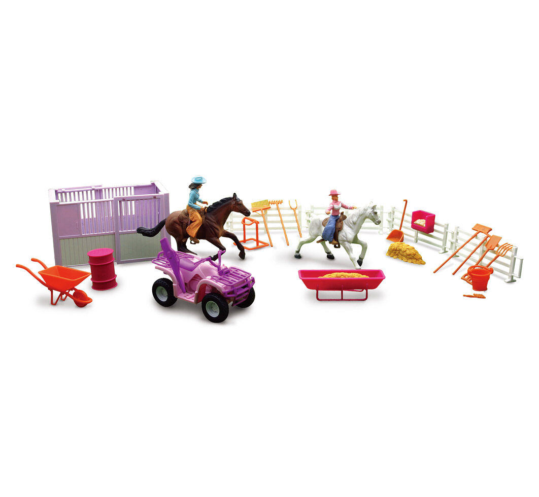 New Ray Pink Horse Piding Toy Set