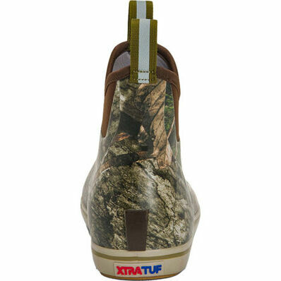 XTRATUF Men's 6-In Waterproof Ankle Deck Boot in Mossy Oak Country DNA
