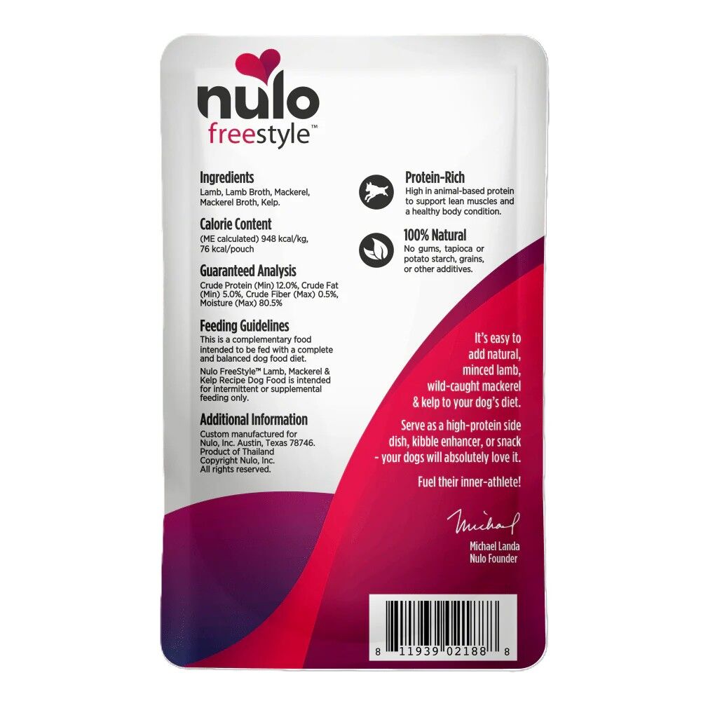 Nulo FreeStyle Lamb, Mackerel & Kelp In Broth Recipe Dog Food, 2.8-Oz