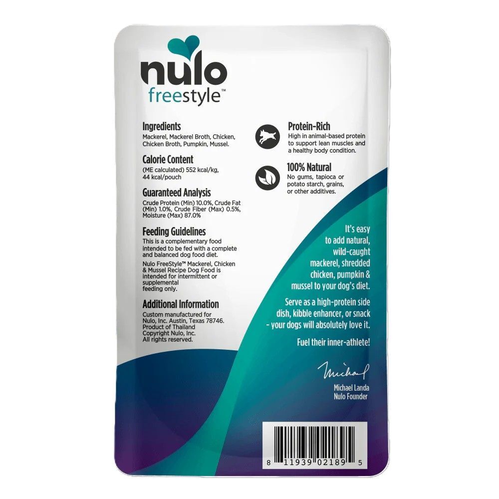 Nulo FreeStyle Mackerel, Chicken & Mussel In Broth Recipe Dog Food, 2.8-Oz