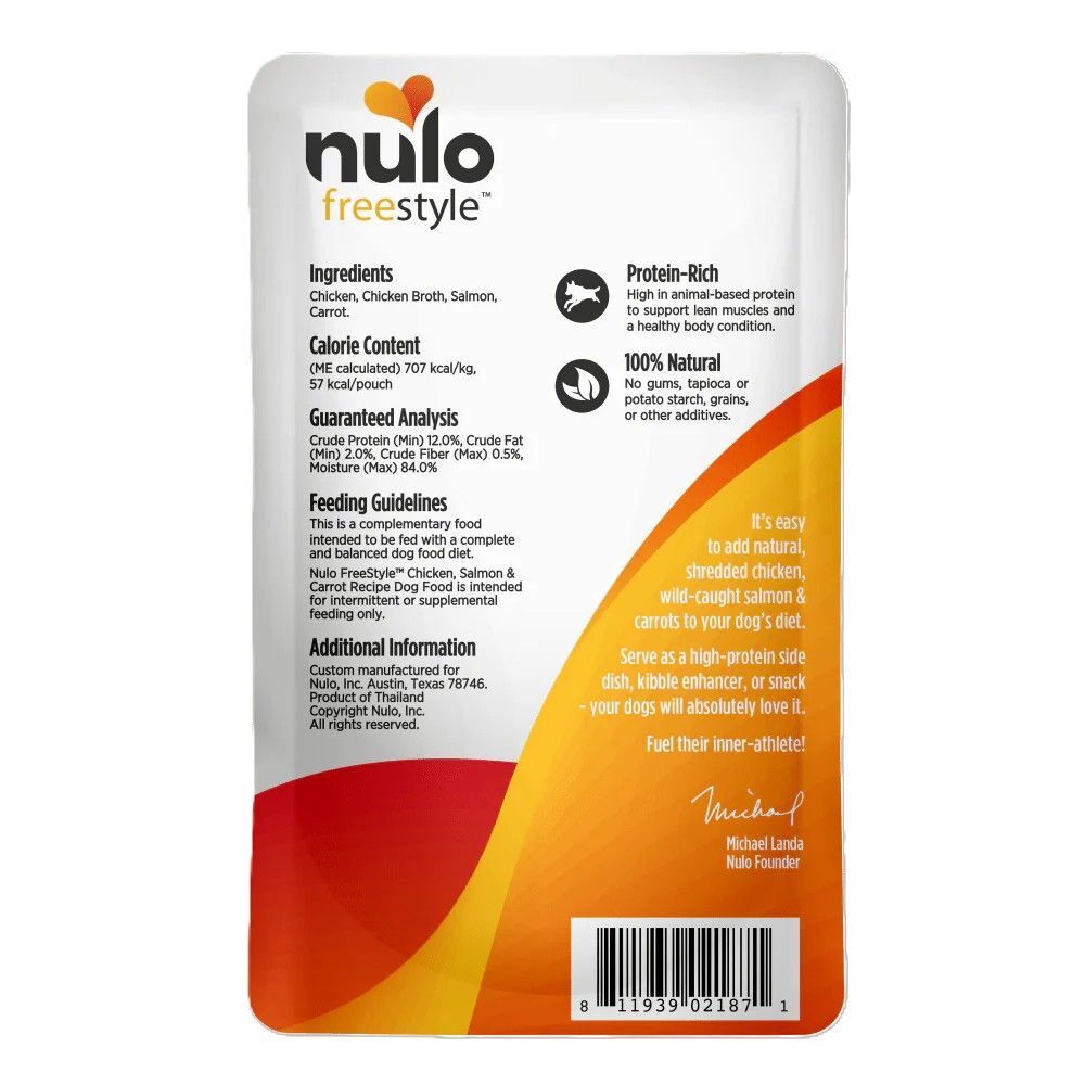 Nulo FreeStyle Chicken, Salmon & Carrot In Broth Recipe Dog Food, 2.8-Oz