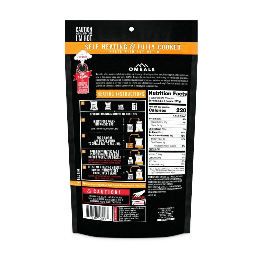 Omeals Chicken Creole with Brown Rice Freeze Dried Meal