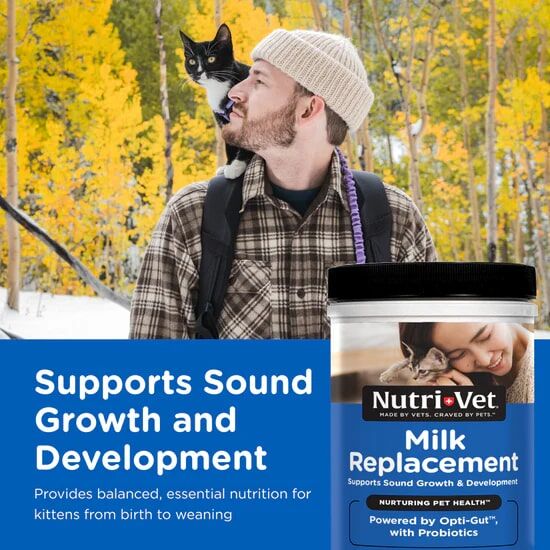 Nutri-Vet Milk Replacer With Opti-Gut For Kittens, 12-Oz