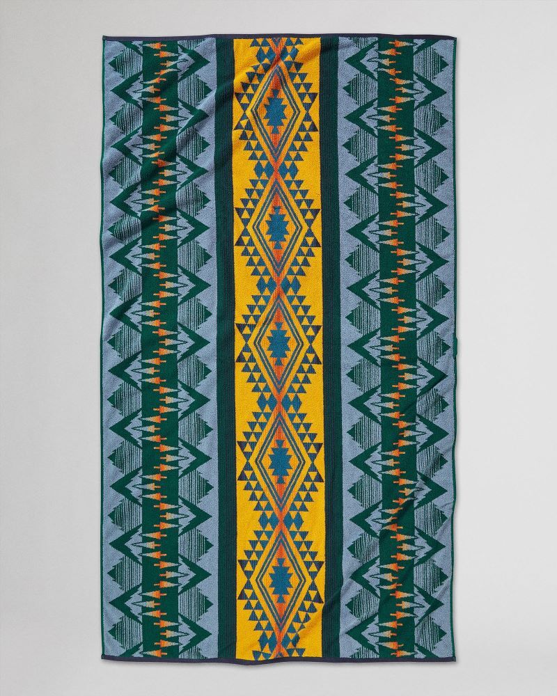 Pendleton Wildland Heroes Spa Towel In Teal, 40-In x 70-In