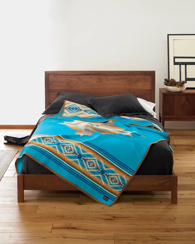 Pendleton Twin Pagosa Spring Blanket In Turquoise, 64-In x 80-In