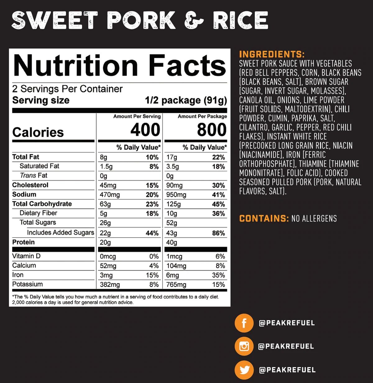 Sweet Pork & Rice Freeze-dried Meal