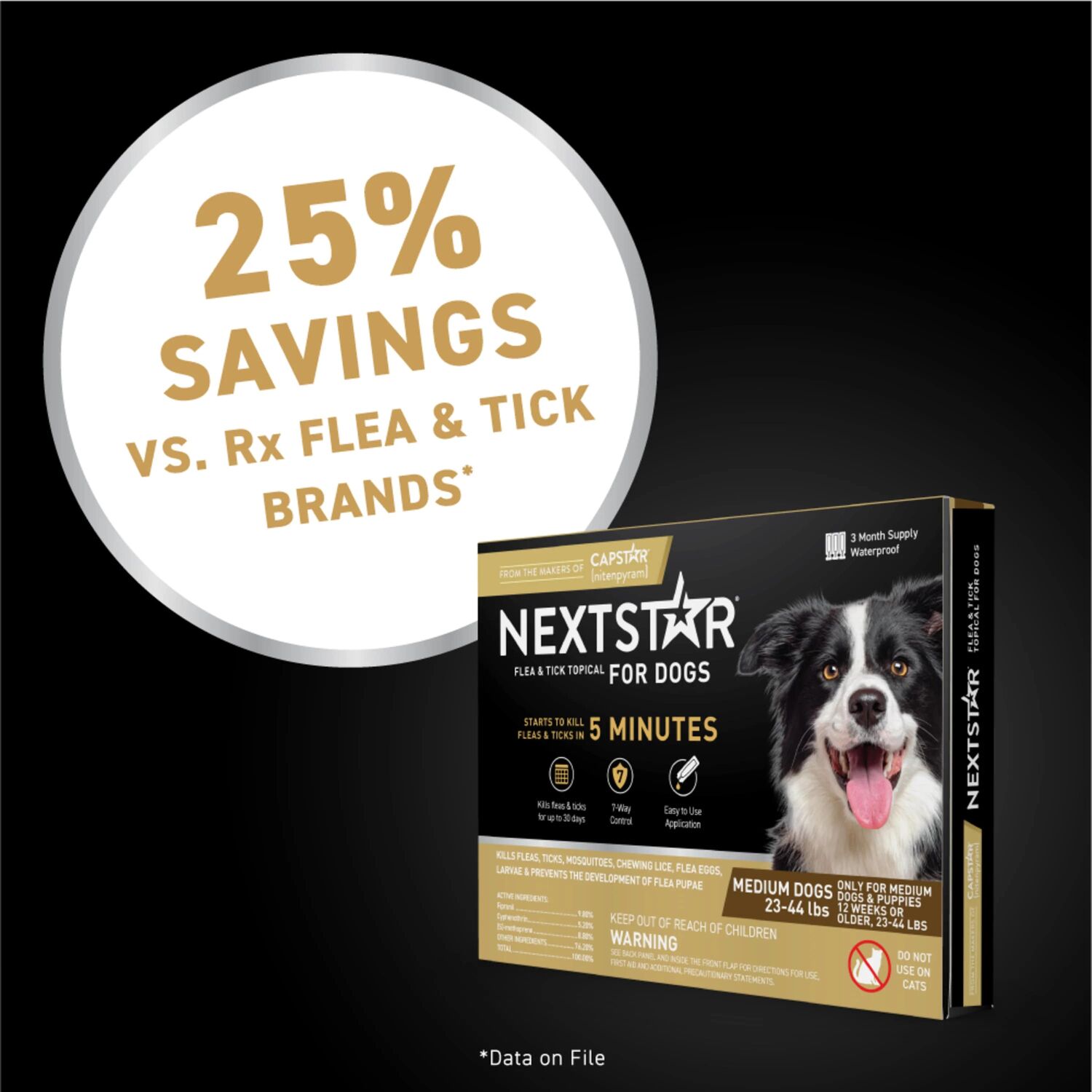 Capstar Nextstar Flea & Tick Topical for Medium Dogs, 3-Months